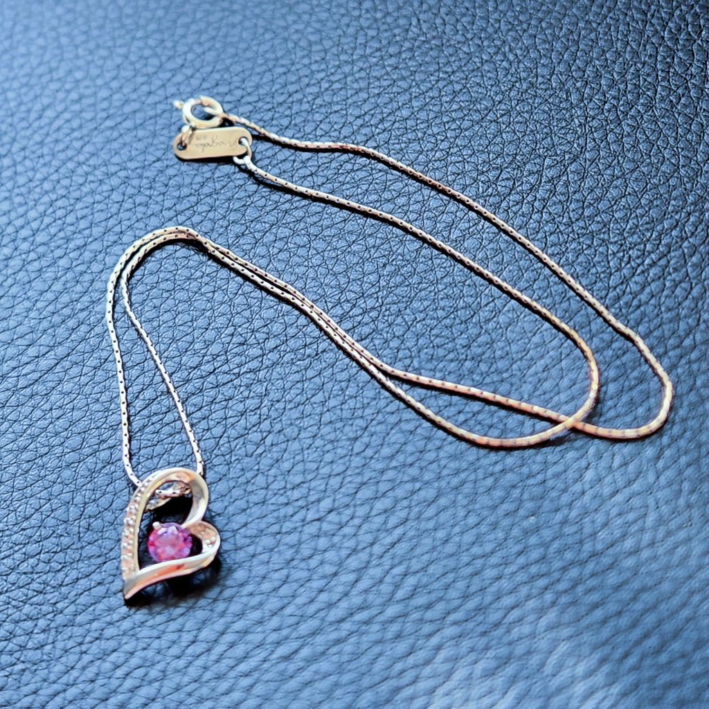 Vintage 925 Sterling Silver Natural AmethystClear Cz Heart PendantChain 38$